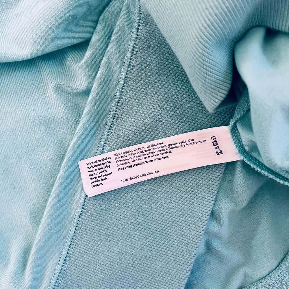 Organic Cotton Oversized Eileen Fisher Aqua Pullover EUC small - Picture 4 of 5